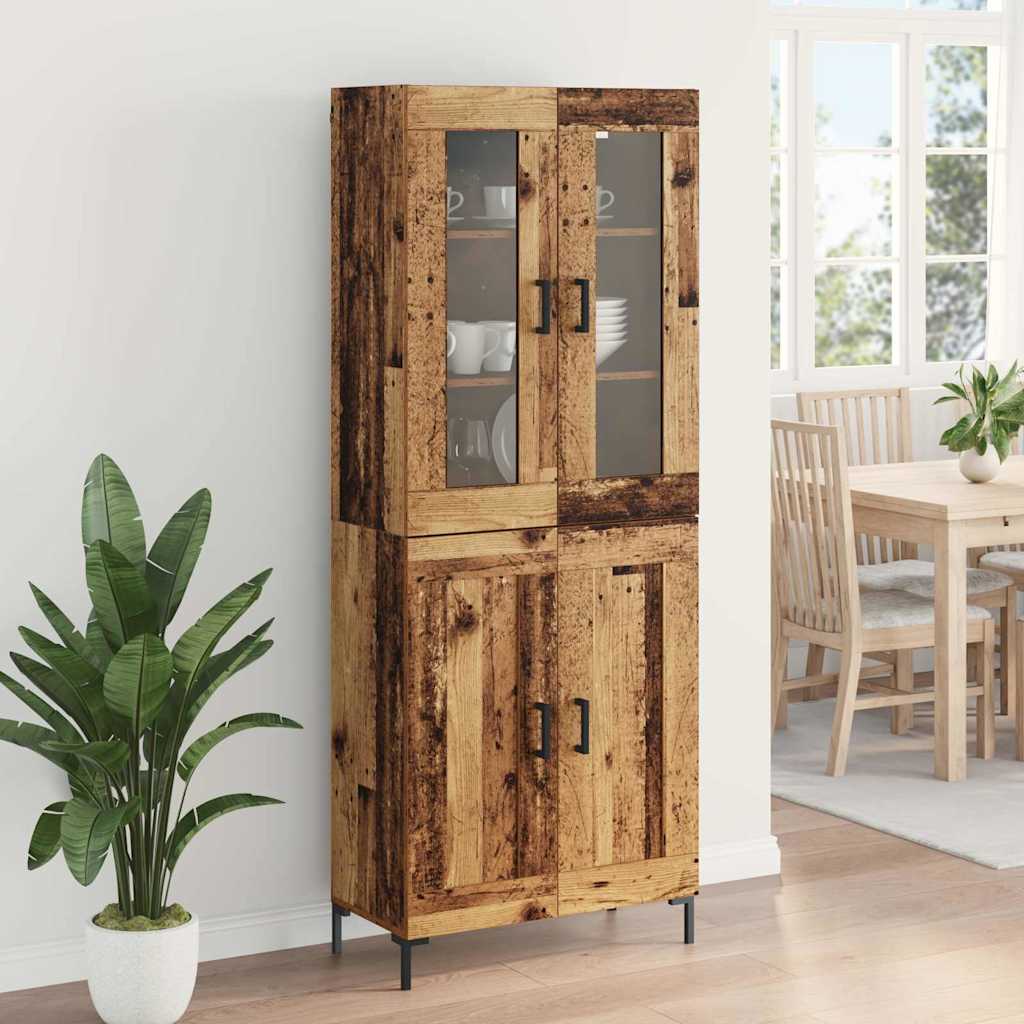 vidaXL Highboard 2 pcs Παλιό ξύλο Επεξεργασμένο ξύλο