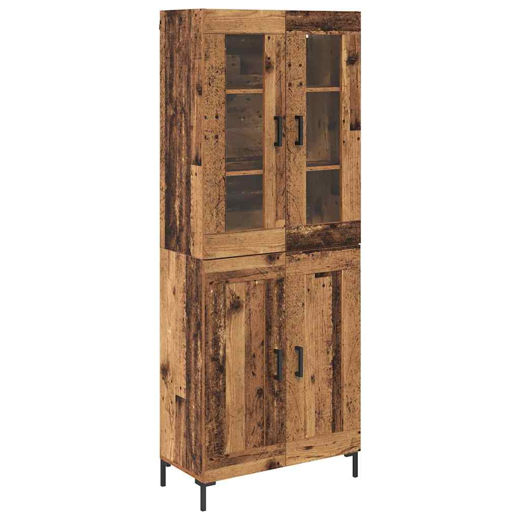 vidaXL Highboard 2 pcs Παλιό ξύλο Επεξεργασμένο ξύλο