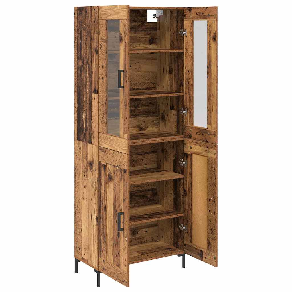 vidaXL Highboard 2 pcs Παλιό ξύλο Επεξεργασμένο ξύλο