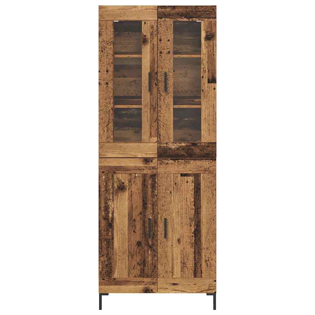 vidaXL Highboard 2 pcs Παλιό ξύλο Επεξεργασμένο ξύλο