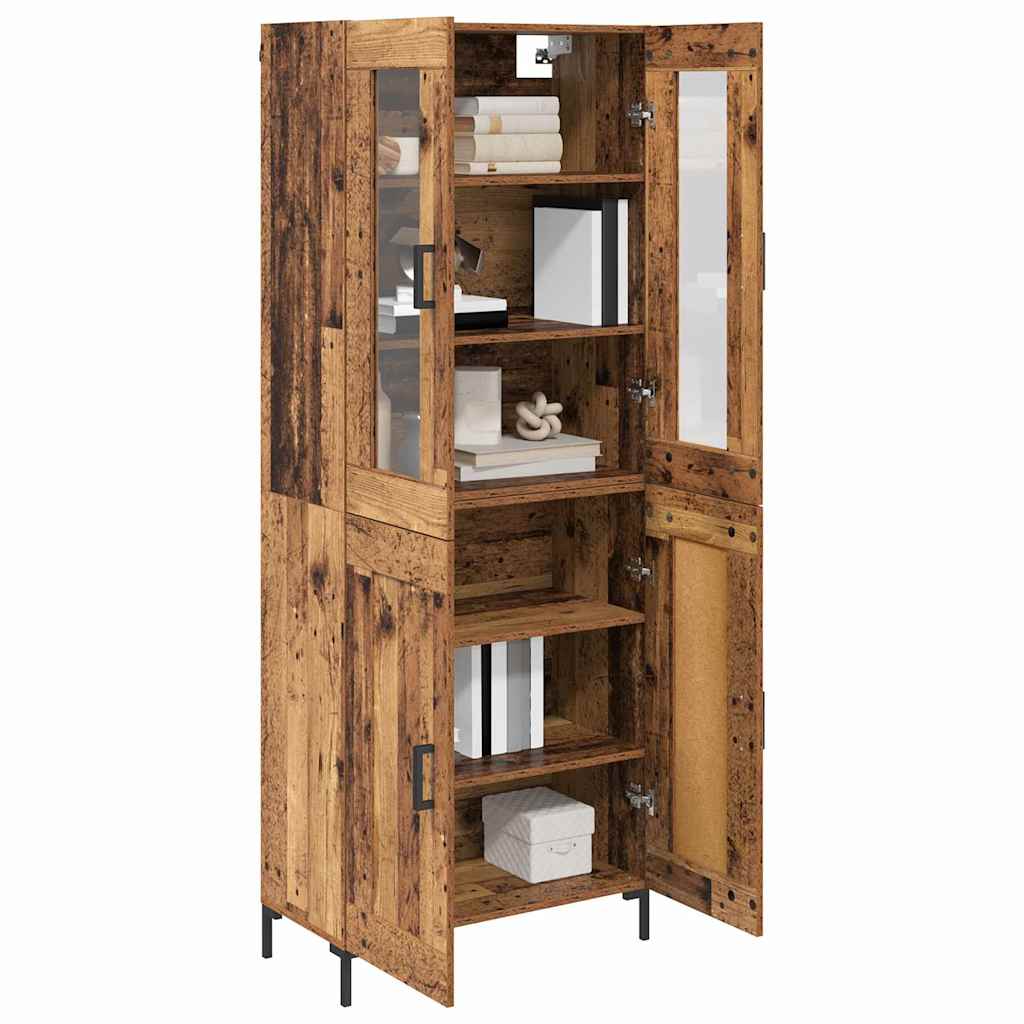 vidaXL Highboard 2 pcs Παλιό ξύλο Επεξεργασμένο ξύλο