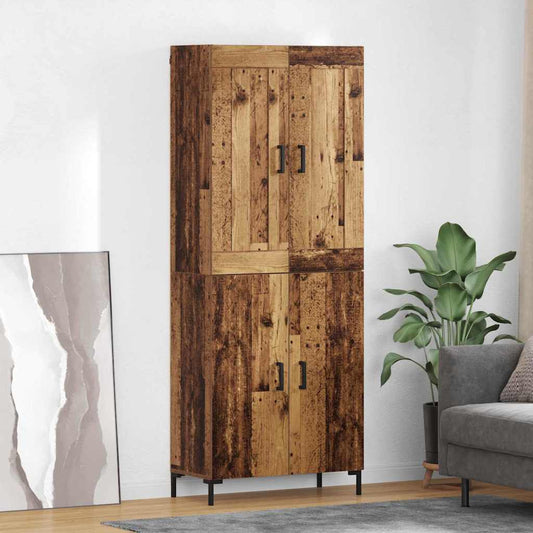 vidaXL Highboard 2 τμχ. Παλιό Ξύλο 69,5 x 34 x 180 εκ.