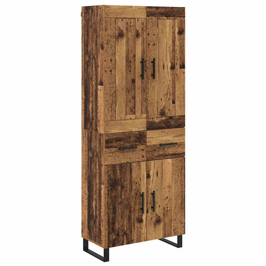 vidaXL Highboard 2 τμχ. Παλιό ξύλο 69,5 x 34 x 180 εκ.