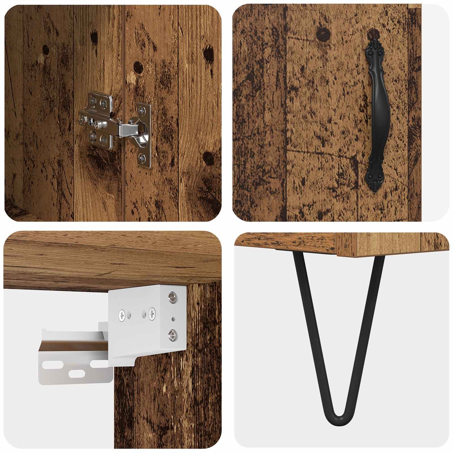 vidaXL Highboard 2 pcs Παλιό ξύλο Επεξεργασμένο ξύλο