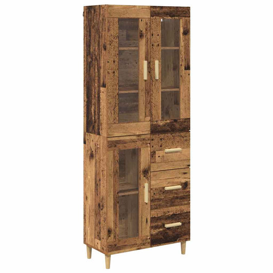 vidaXL Highboard Παλιό Ξύλο 69,5 x 34 x 180 εκ. Επεξεργασμένο ξύλο