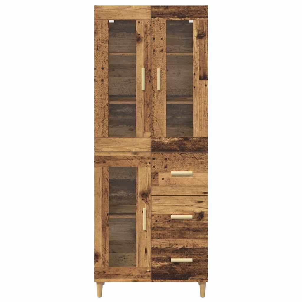 vidaXL Highboard Παλιό Ξύλο 69,5 x 34 x 180 εκ. Επεξεργασμένο ξύλο