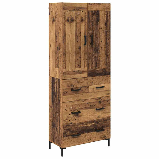 vidaXL Highboard 2 τμχ. Παλιό Ξύλο 69,5 x 34 x 180 εκ.