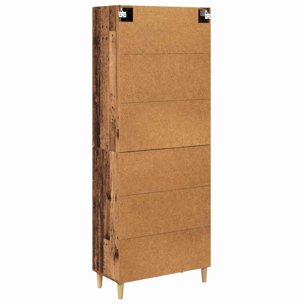vidaXL Highboard Παλιό Ξύλο 69,5 x 34 x 180 εκ. Επεξεργασμένο ξύλο
