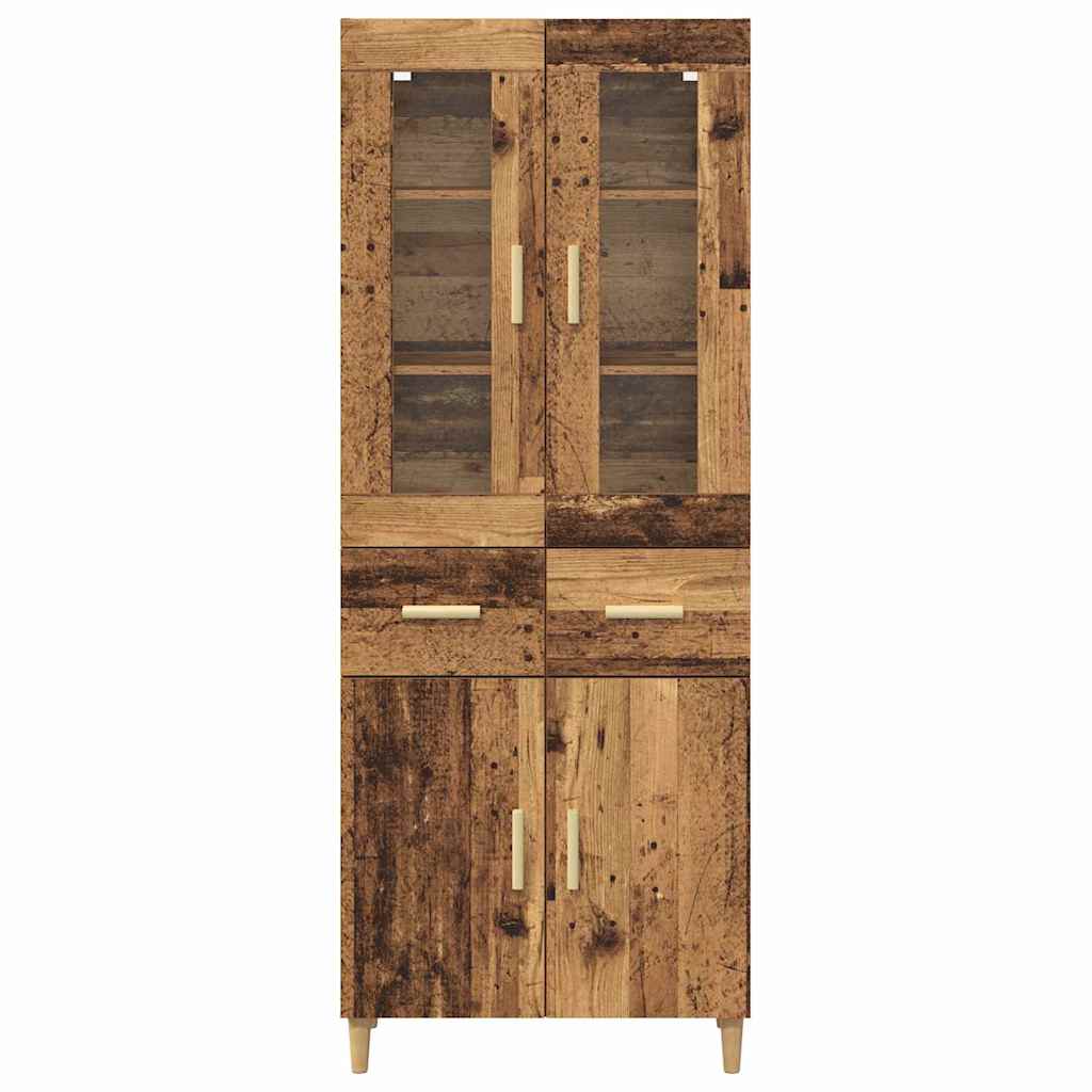 vidaXL Highboard Παλιό Ξύλο 69,5 x 34 x 180 εκ. Επεξεργασμένο ξύλο