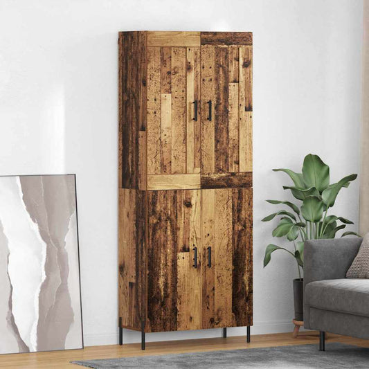 vidaXL Highboard 2 τμχ. Παλιό Ξύλο 69,5 x 34 x 180 εκ.