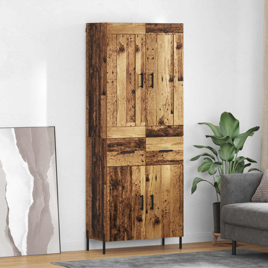 vidaXL Highboard 2 τμχ. Παλιό Ξύλο 69,5 x 34 x 180 εκ.