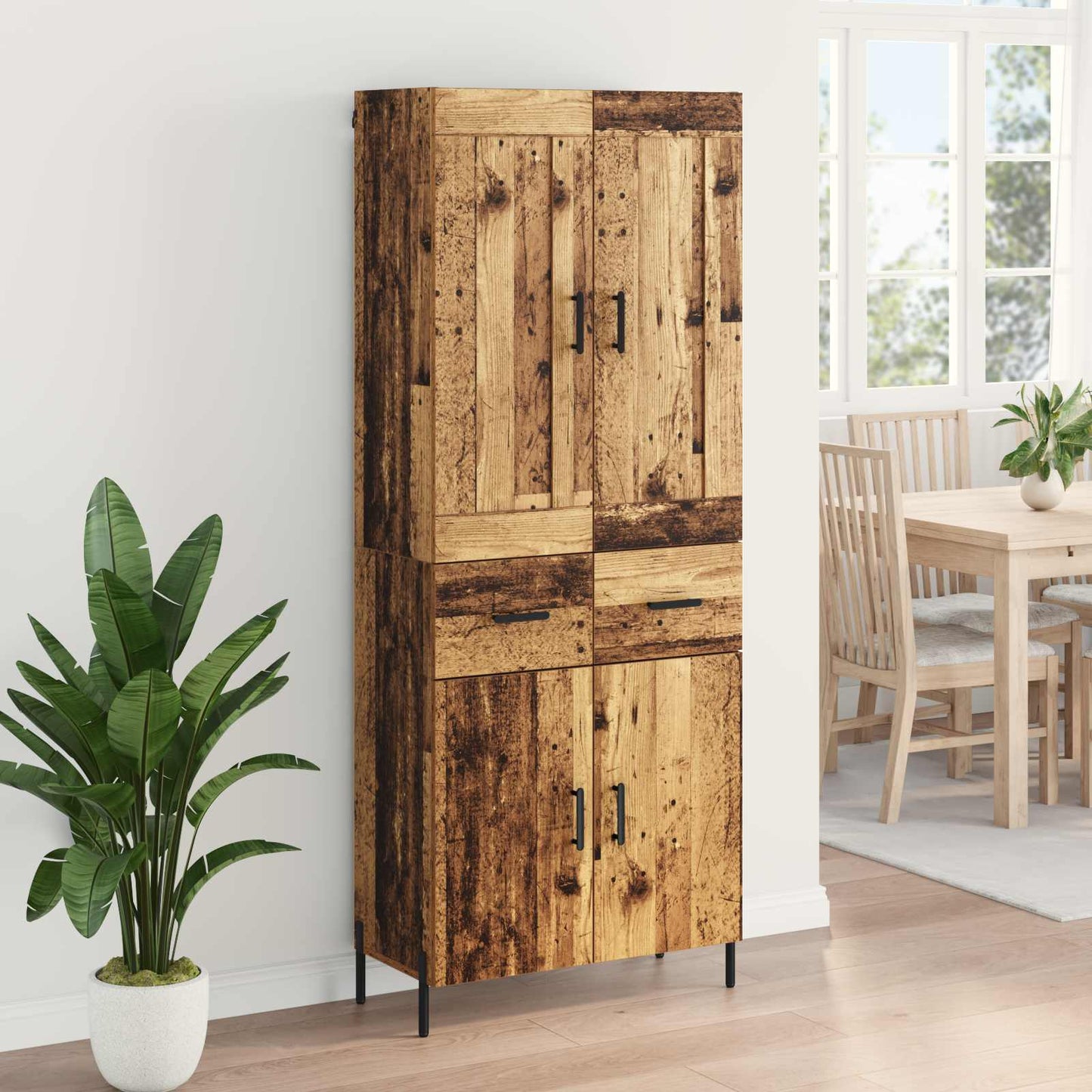 vidaXL Highboard 2 pcs Παλιό Ξύλο Επεξεργασμένο ξύλο