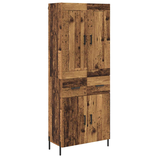 vidaXL Highboard 2 τμχ. Παλιό Ξύλο 69,5 x 34 x 180 εκ.