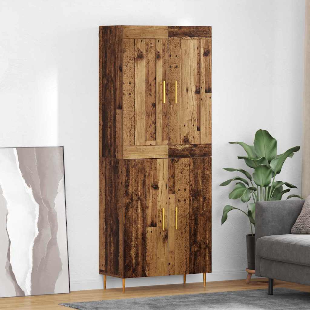 Highboard Παλιό Ξύλο 69,5 x 34 x 180 εκ. Επεξεργασμένο ξύλο