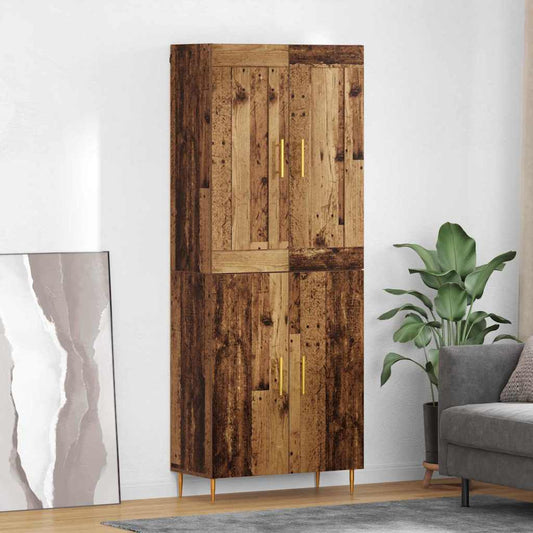 vidaXL Highboard Παλιό Ξύλο 69,5 x 34 x 180 εκ. Επεξεργασμένο ξύλο