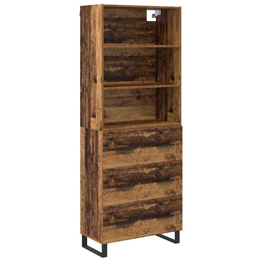 vidaXL Highboard με συρτάρι 2 pcs Παλιό ξύλο Επεξεργασμένο ξύλο