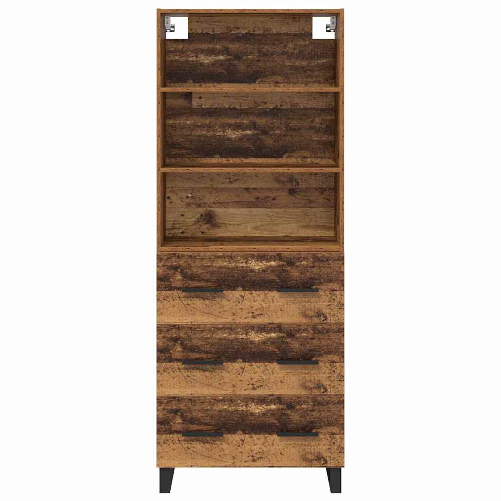 vidaXL Highboard Παλιό ξύλο 69,5 x 34 x 180 εκ. Επεξεργασμένο ξύλο