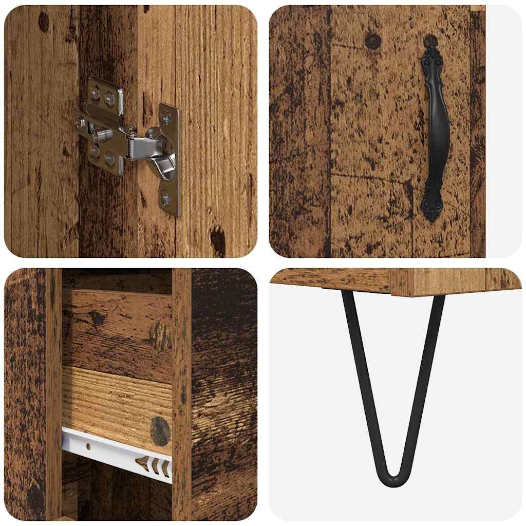 vidaXL Highboard Παλιό Ξύλο 69,5 x 34 x 180 εκ. Επεξεργασμένο ξύλο