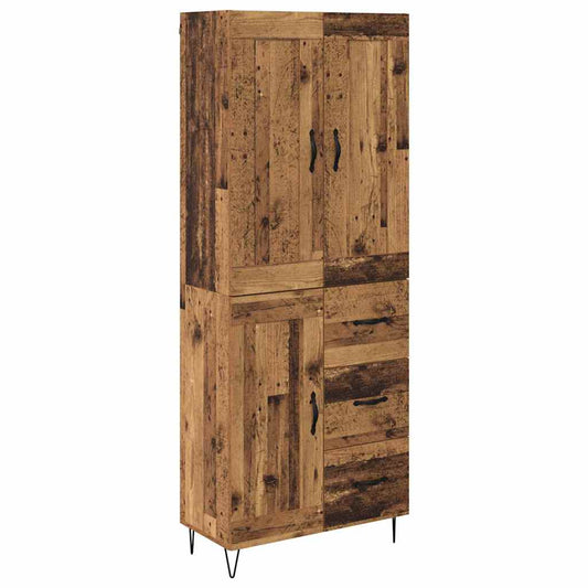vidaXL Highboard Παλιό Ξύλο 69,5 x 34 x 180 εκ. Επεξεργασμένο Ξύλο