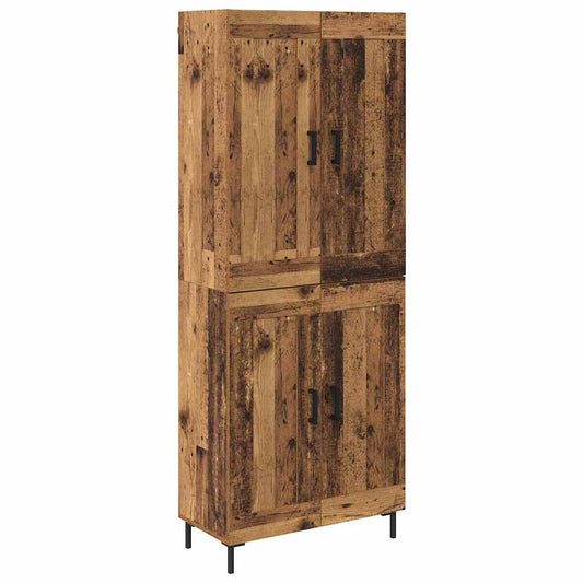 vidaXL Highboard 2 τμχ. Παλιό Ξύλο 69,5 x 34 x 180 εκ.