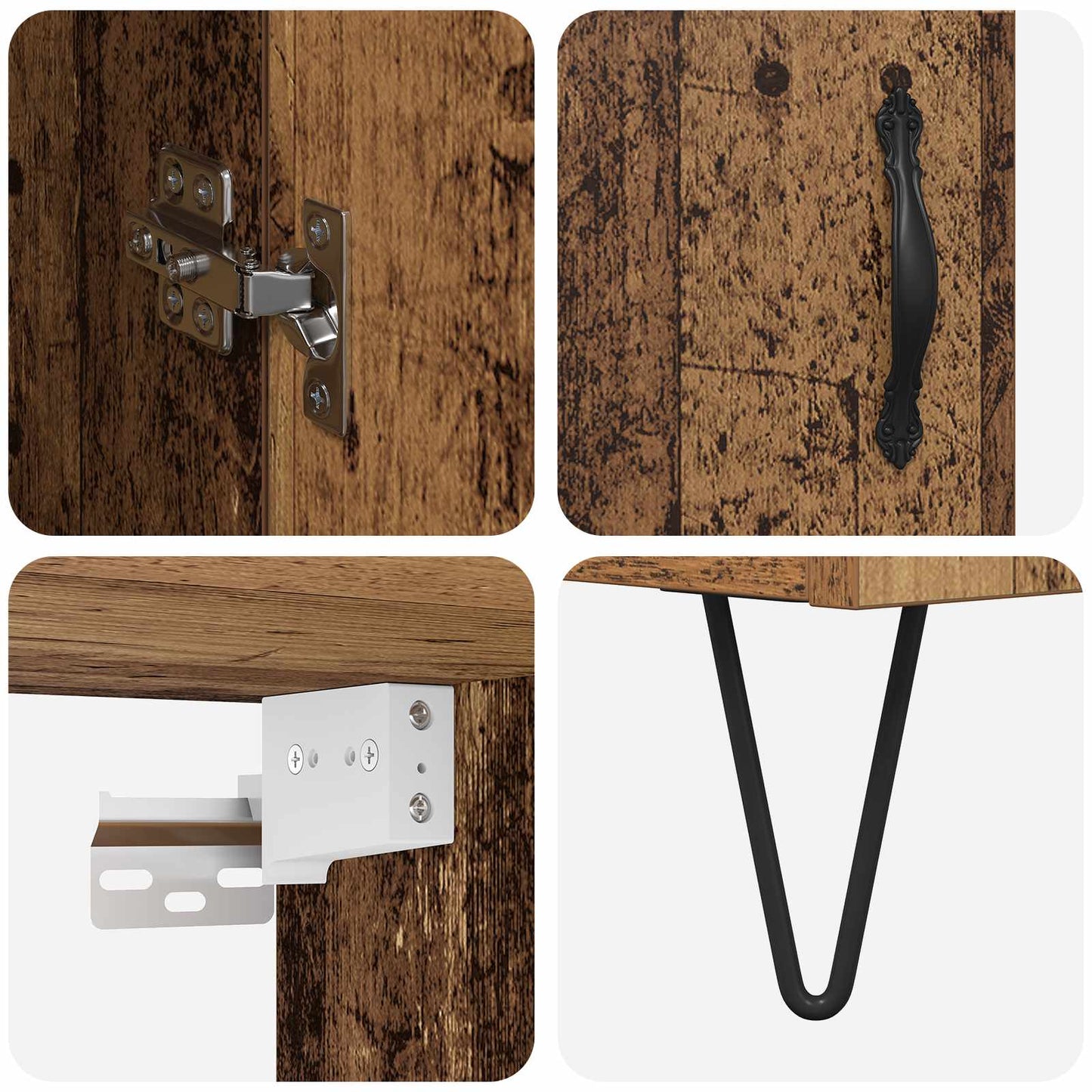 vidaXL Highboard Παλιό Ξύλο 69,5 x 34 x 180 εκ. Επεξεργασμένο ξύλο