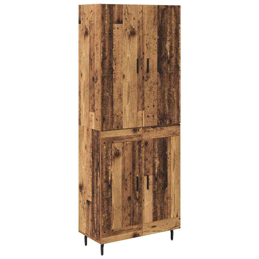 vidaXL Highboard 2 pcs Παλιό Ξύλο Σύνθετο Ξύλο και Γυαλί