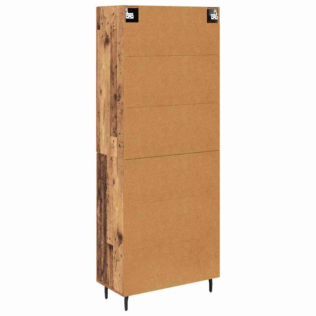 vidaXL Highboard 2 pcs Παλιό Ξύλο Σύνθετο Ξύλο και Γυαλί