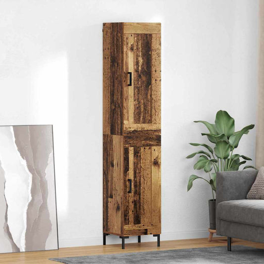 vidaXL Highboard Παλιό Ξύλο 34,5 x 34 x 180 εκ. Επεξεργασμένο Ξύλο