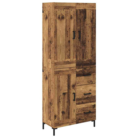 vidaXL Highboard 2 τμχ. Παλιό Ξύλο 69,5 x 34 x 180 εκ.