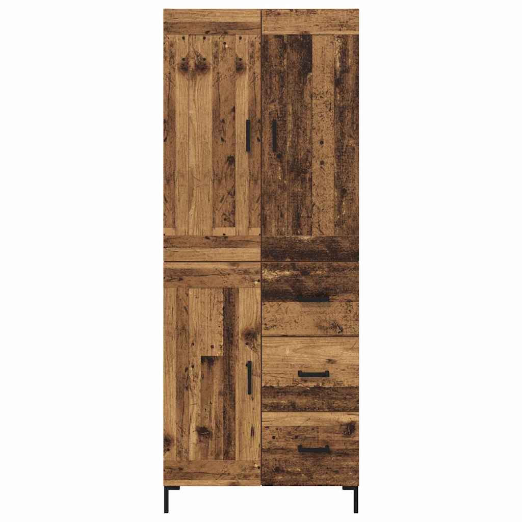 vidaXL Highboard με συρτάρι 2 pcs Παλιό Ξύλο Επεξεργασμένο ξύλο