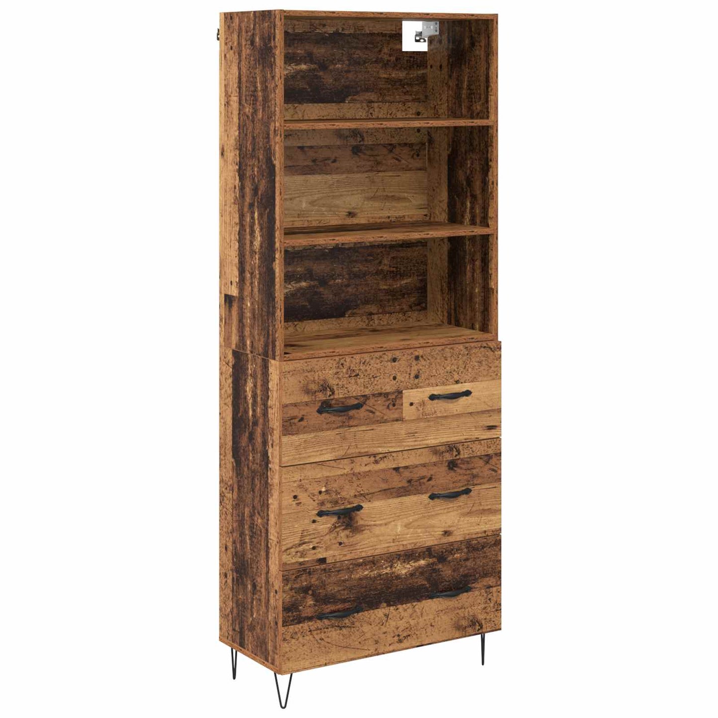 vidaXL Highboard με συρτάρι 2 pcs Παλιό ξύλο Επεξεργασμένο ξύλο