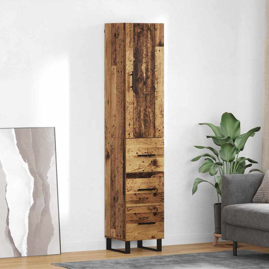 vidaXL Highboard Παλιό Ξύλο 34,5 x 34 x 180 εκ. Επεξεργασμένο Ξύλο