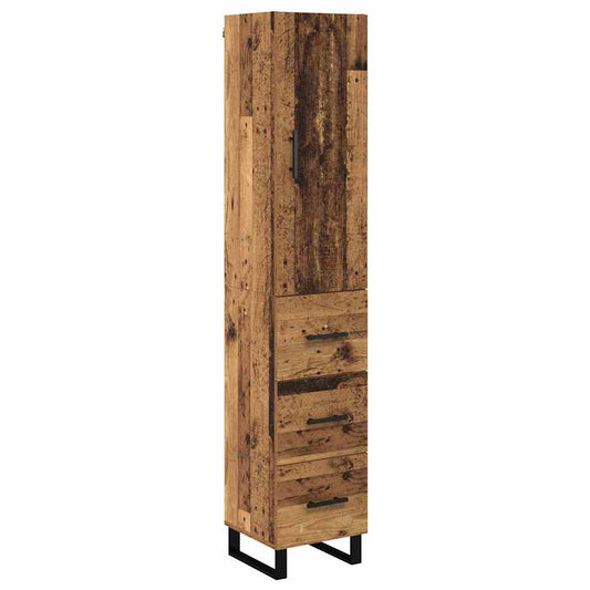 vidaXL Highboard Παλιό Ξύλο 34,5 x 34 x 180 εκ. Επεξεργασμένο Ξύλο