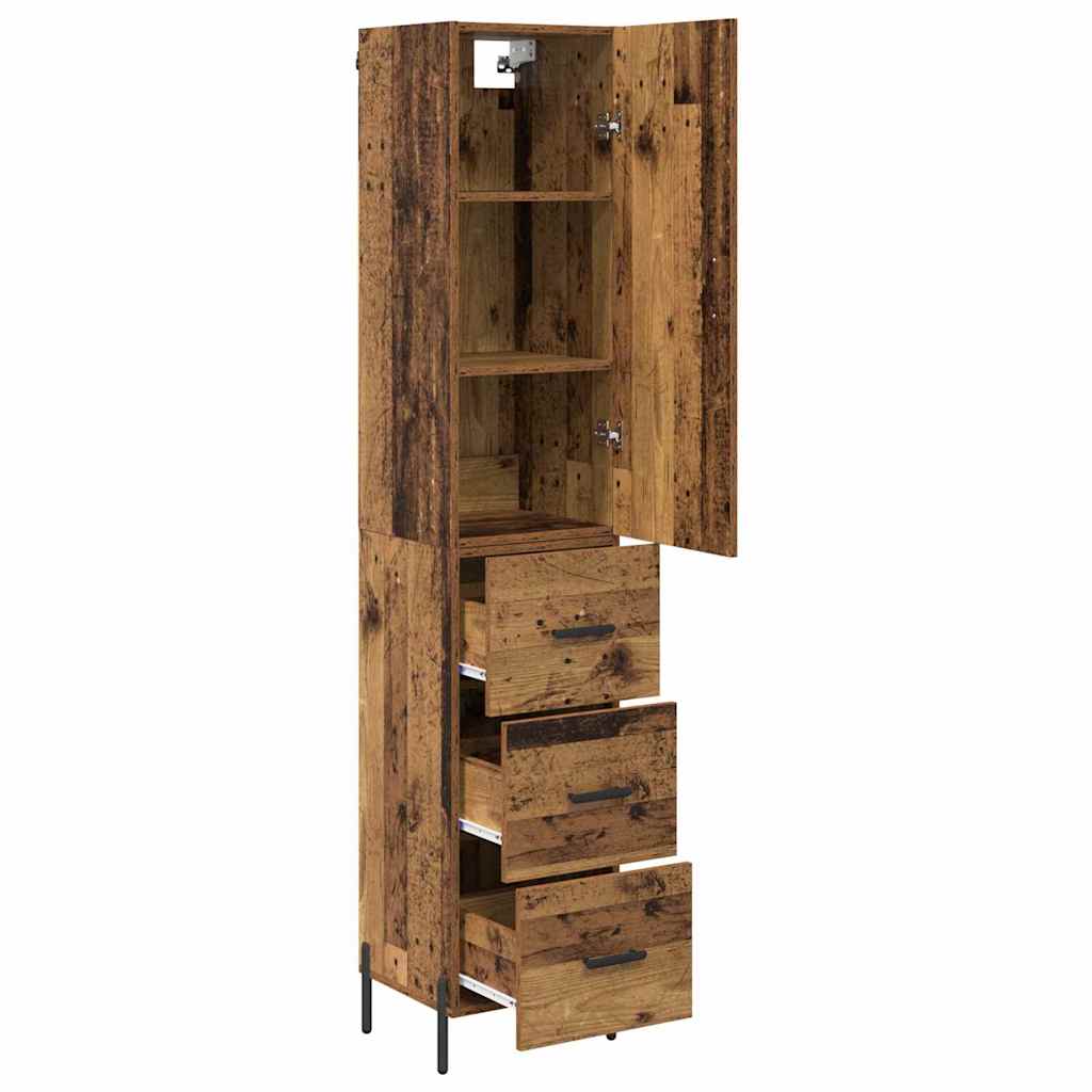 vidaXL Highboard Παλιό Ξύλο 34,5 x 34 x 180 εκ. Επεξεργασμένο ξύλο
