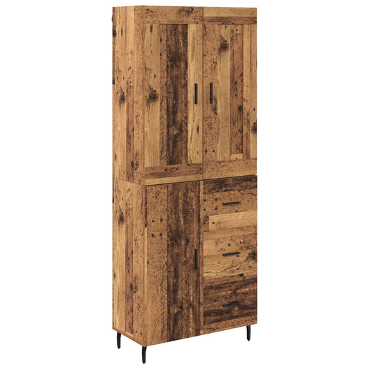 vidaXL Highboard με συρτάρι 2 pcs Παλιό ξύλο Επεξεργασμένο ξύλο