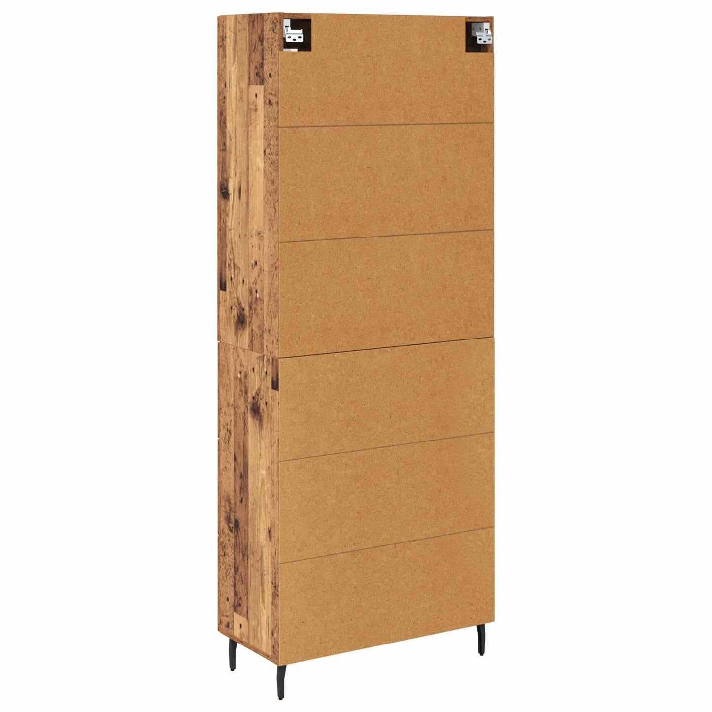 vidaXL Highboard με συρτάρι 2 pcs Παλιό Ξύλο Σύνθετο Ξύλο και Γυαλί