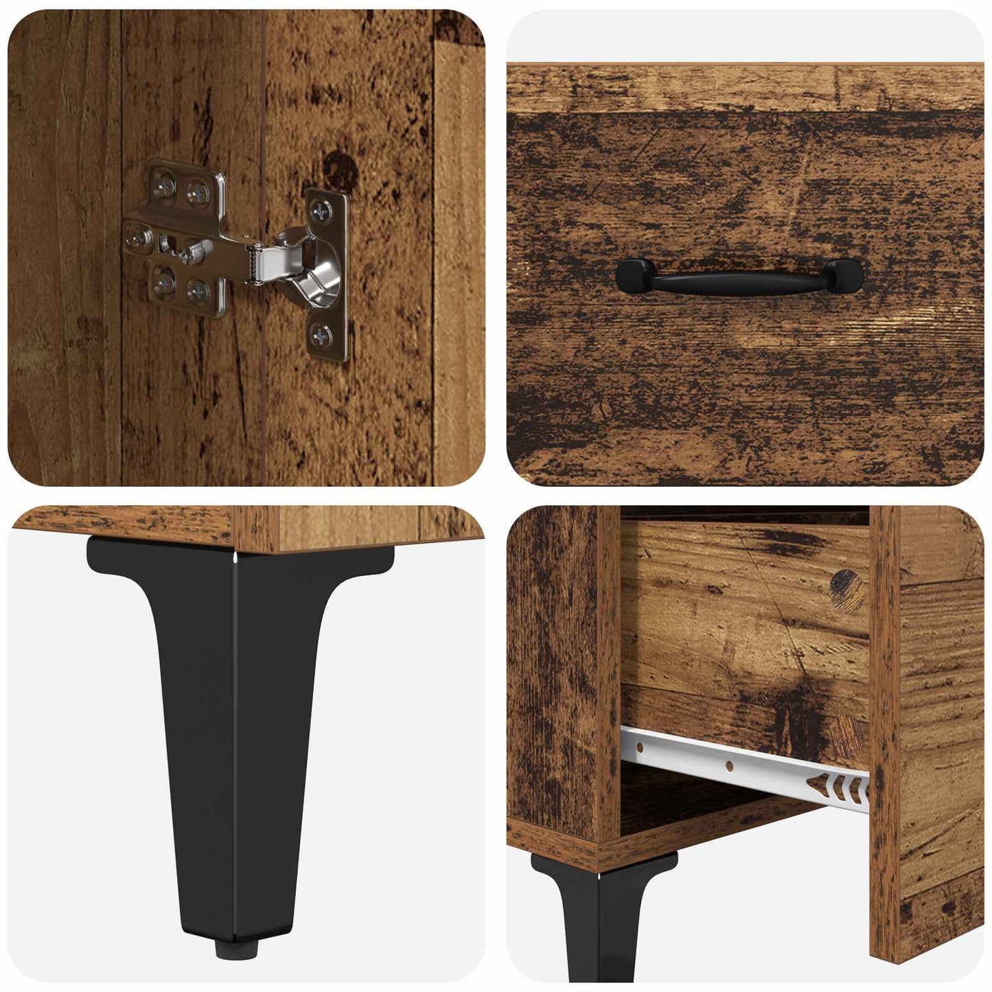 vidaXL Highboard Παλιό Ξύλο 69,5 x 34 x 180 εκ. Επεξεργασμένο ξύλο