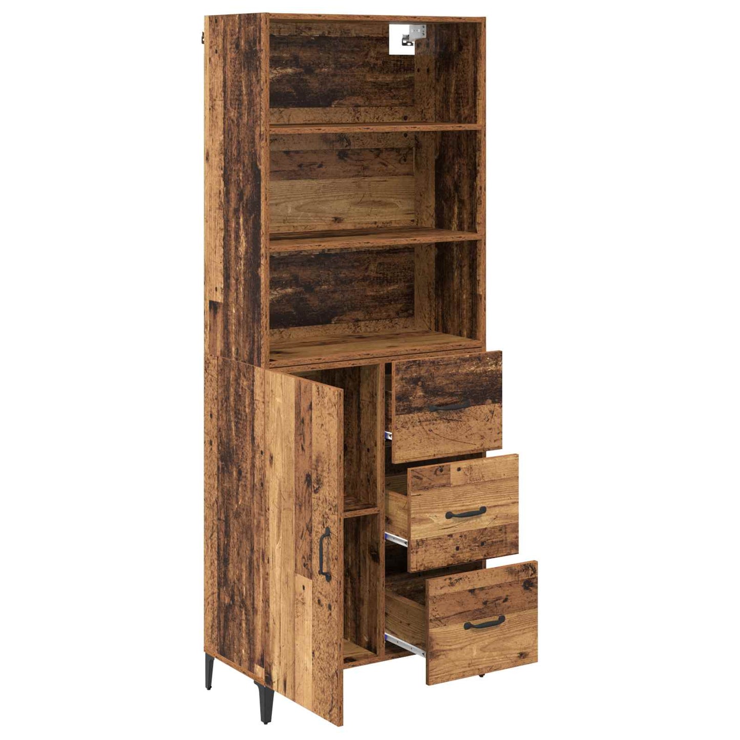 vidaXL Highboard Παλιό Ξύλο 69,5 x 34 x 180 εκ. Επεξεργασμένο ξύλο