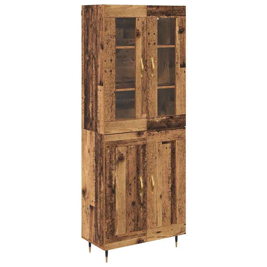 vidaXL Highboard 2 τμχ. Παλιό ξύλο 69,5 x 34 x 180 εκ.