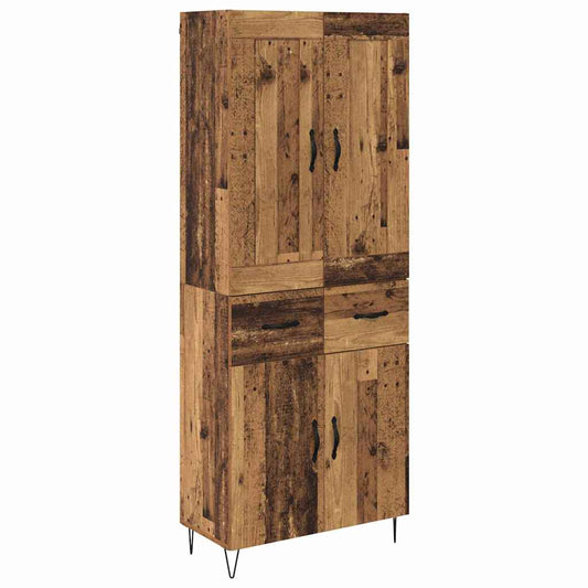 vidaXL Highboard Παλιό Ξύλο 69,5 x 34 x 180 εκ. Επεξεργασμένο Ξύλο