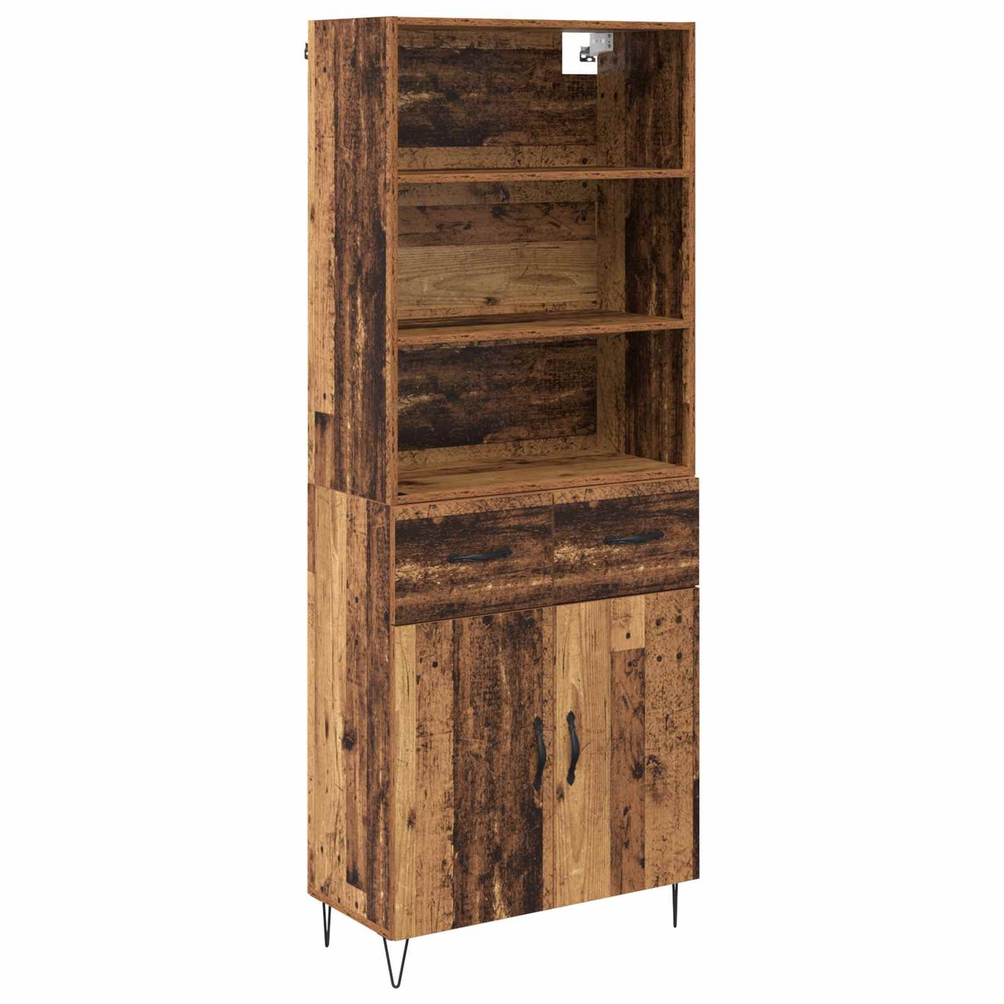vidaXL Highboard με συρτάρι 2 pcs Παλιό ξύλο Επεξεργασμένο ξύλο