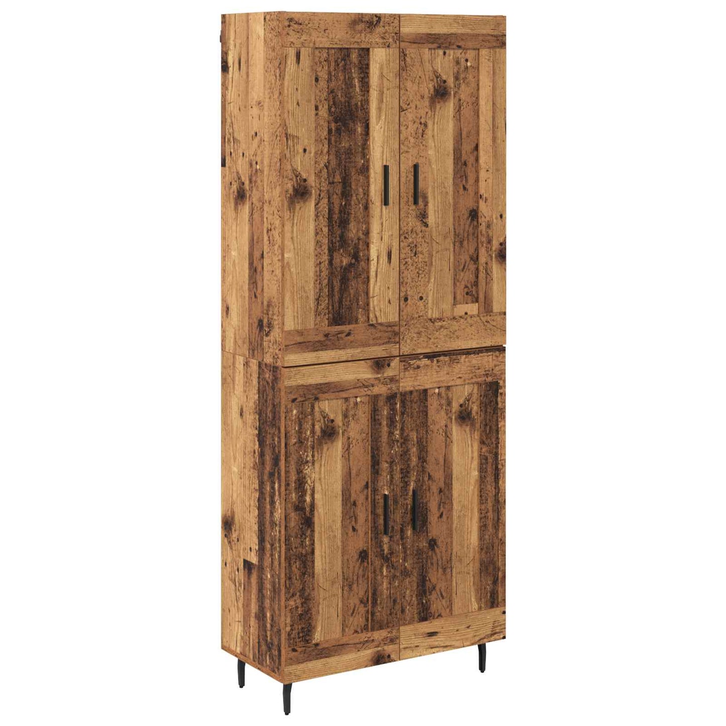 vidaXL Highboard 2 pcs Παλιό Ξύλο Σύνθετο Ξύλο και Γυαλί