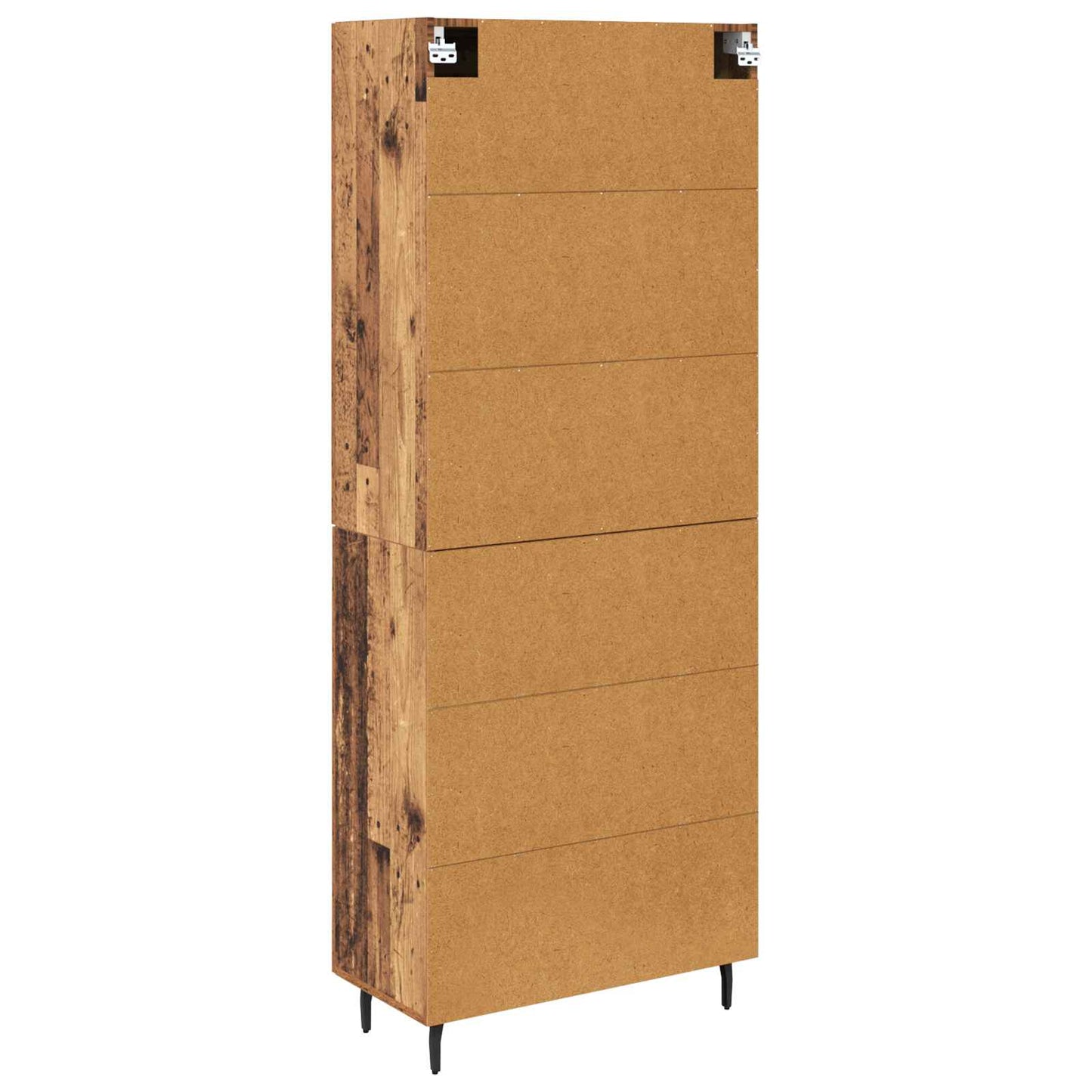 vidaXL Highboard 2 pcs Παλιό Ξύλο Σύνθετο Ξύλο και Γυαλί