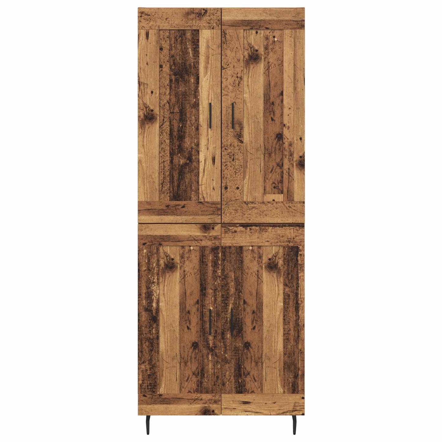vidaXL Highboard 2 pcs Παλιό Ξύλο Σύνθετο Ξύλο και Γυαλί