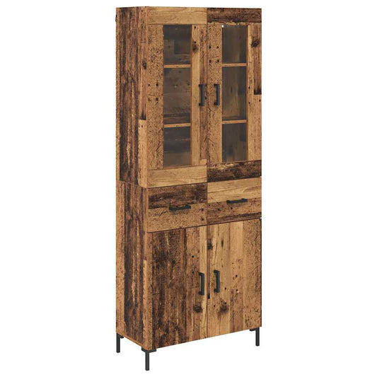 vidaXL Highboard με συρτάρι 2 pcs Παλιό ξύλο Επεξεργασμένο ξύλο