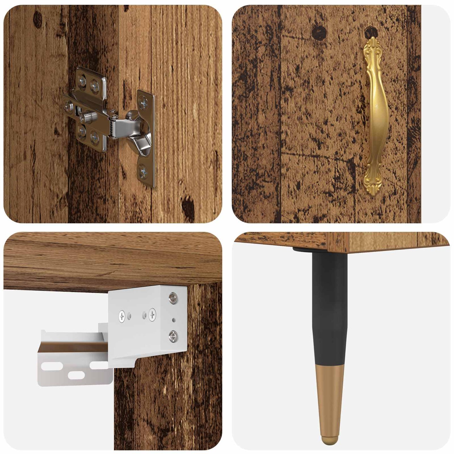 vidaXL Highboard Παλιό Ξύλο 69,5 x 34 x 180 εκ. Επεξεργασμένο ξύλο