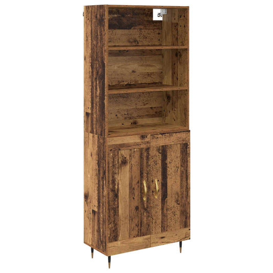 vidaXL Highboard Παλιό Ξύλο 69,5 x 34 x 180 εκ. Επεξεργασμένο ξύλο