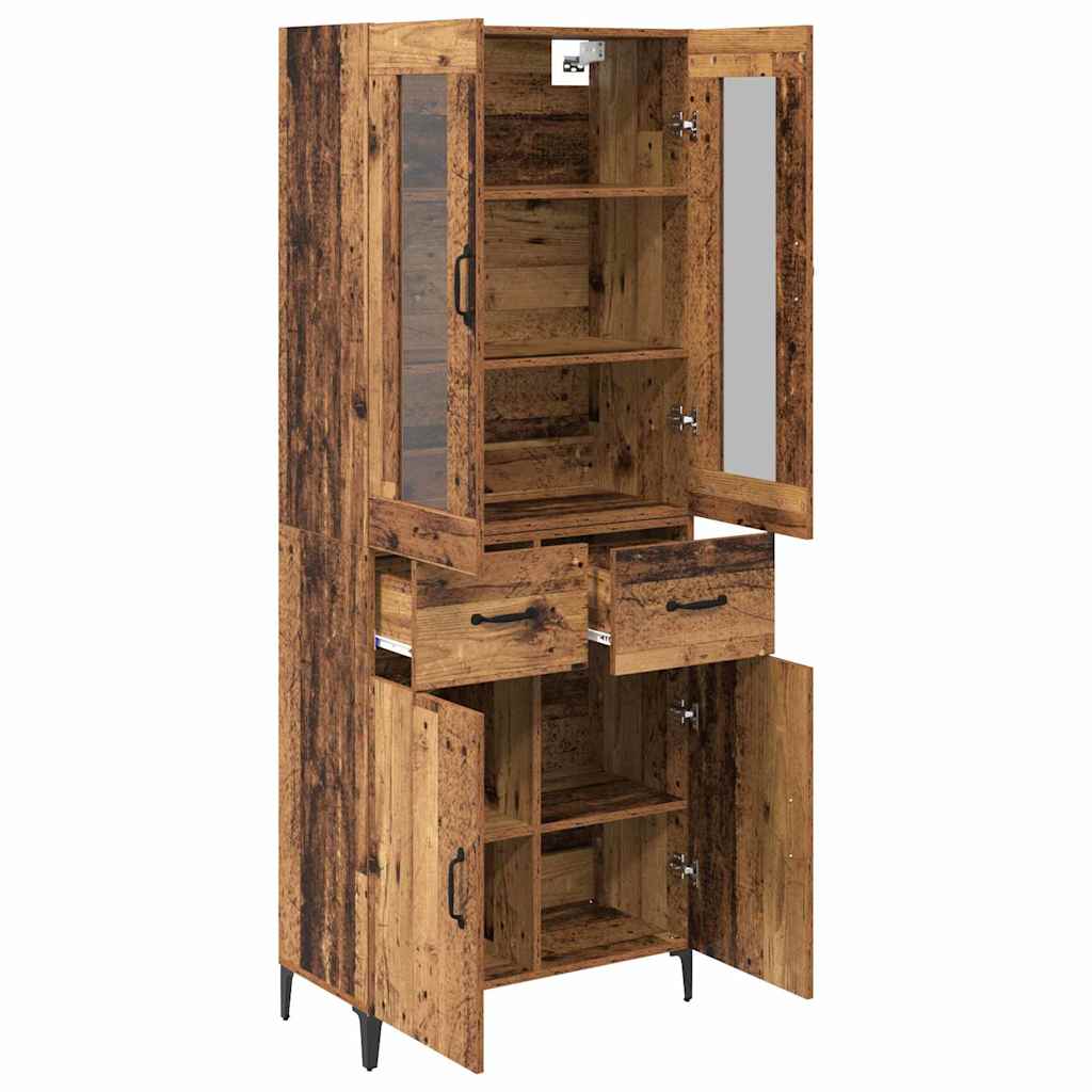 vidaXL Highboard Παλιό Ξύλο 69,5 x 34 x 180 εκ. Επεξεργασμένο ξύλο