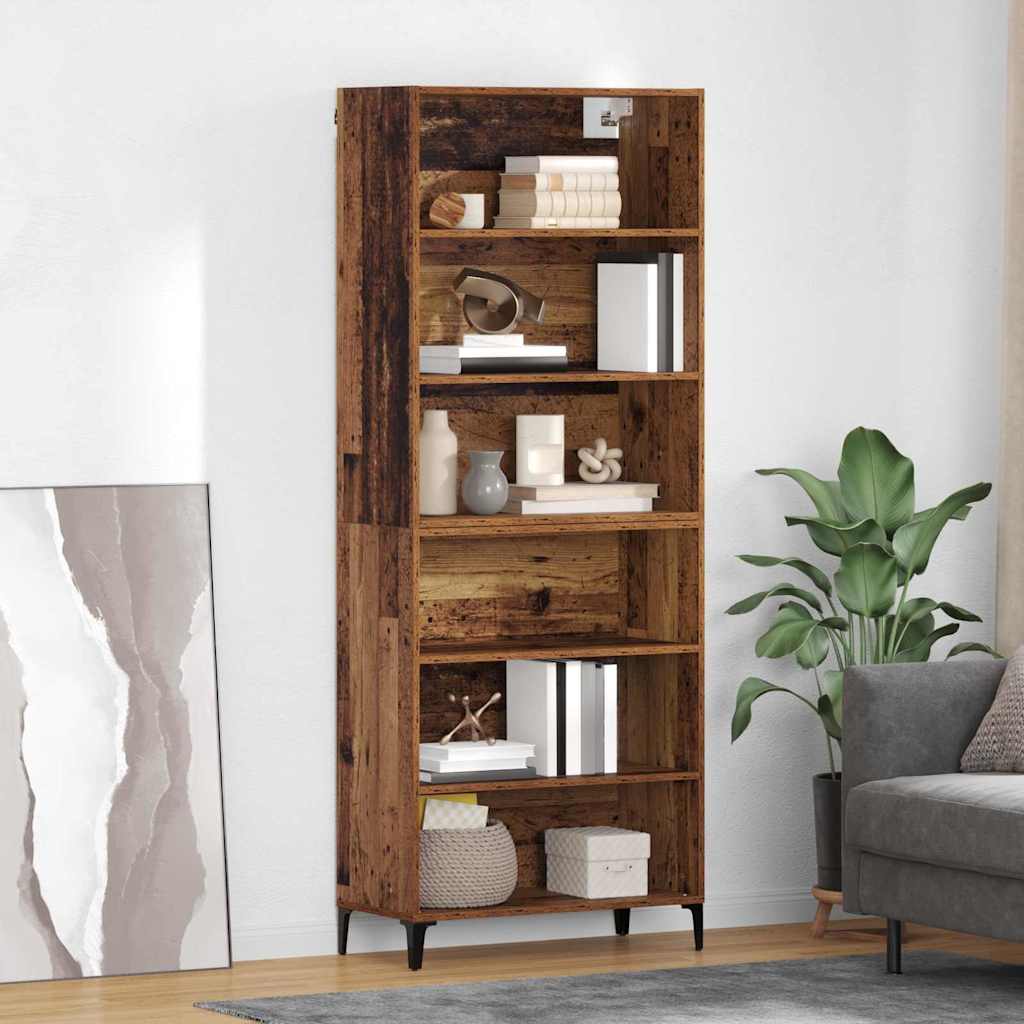 vidaXL Highboard Παλιό Ξύλο 69,5 x 34 x 180 εκ. Επεξεργασμένο ξύλο