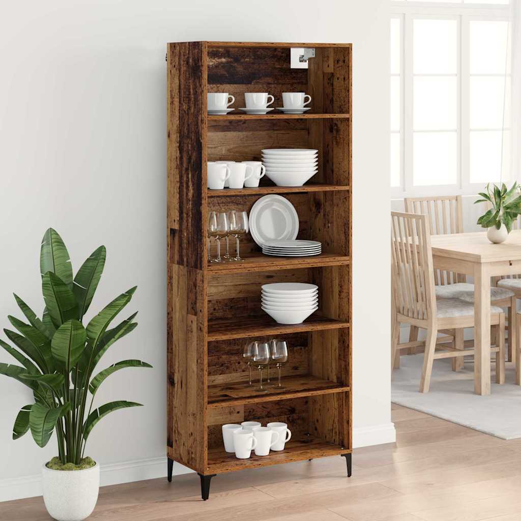 vidaXL Highboard Παλιό Ξύλο 69,5 x 34 x 180 εκ. Επεξεργασμένο ξύλο